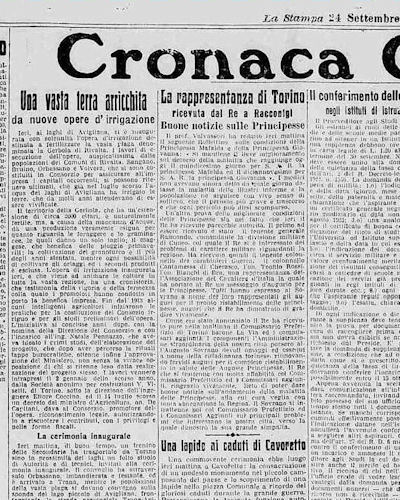 Una vasta terra arricchita da nuove opere d'irrigazione anno 1923