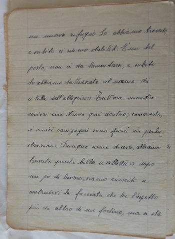  un bel posto, non c' da lamentarsi e subito lo abbiamo battezzato col nome di Villa dell'allegria