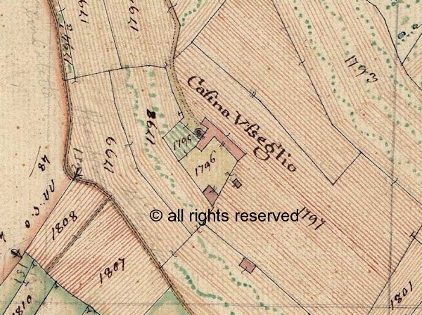 mappa antica di Trana anno 1780