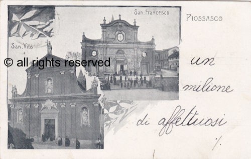 Chiesa di S. Francesco con l'antica facciata - vaggiata 1901