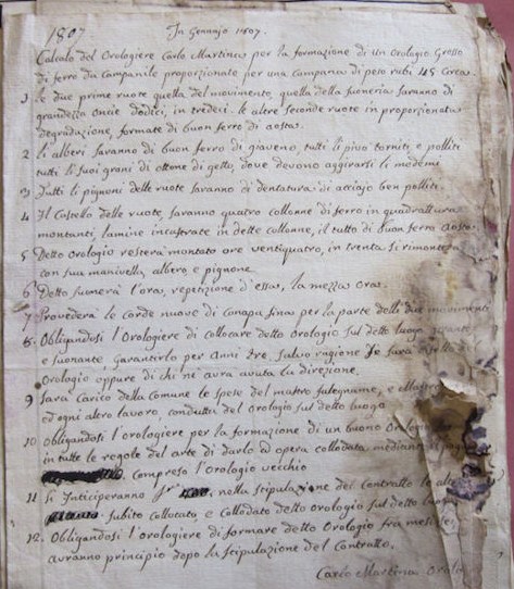 In gennaio 1807 calcolo dell'oralogiere Carlo Martina