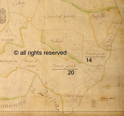 Mappa antica anno 1757